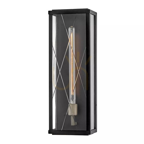 Check Monte Large Wall Sconce - 1 Light Source - Black Elstead