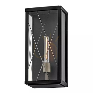 Monte Medium Outdoor Wall Lantern - 1 Light Source - Black Elstead small 1