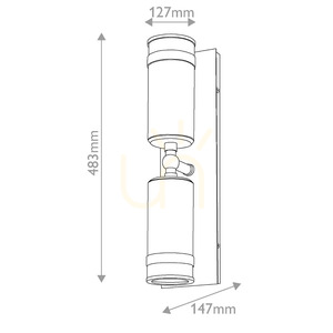 Pratt Up/Down Wall Spotlight - 2 Light Sources - Heritage Brass Elstead small 8