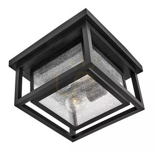 Republic Small Outdoor Flush Lantern - 2 Lights - Black Elstead small 1