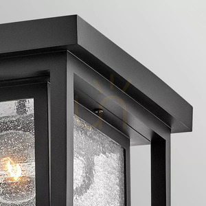 Republic Small Outdoor Flush Lantern - 2 Lights - Black Elstead small 6