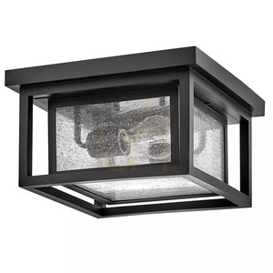 Republic Small Outdoor Flush Lantern - 2 Lights - Black Elstead small 7