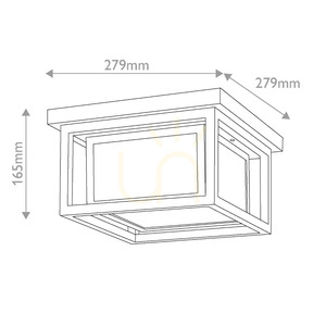 Republic Small Outdoor Flush Lantern - 2 Lights - Black Elstead small 8