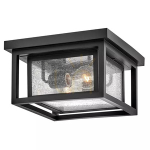 Republic Small Outdoor Flush Lantern - 2 Lights - Black Elstead small 0
