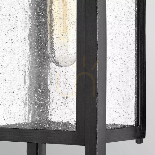 Check Republic Medium Outdoor Wall Lantern - 1 Light - Black Elstead