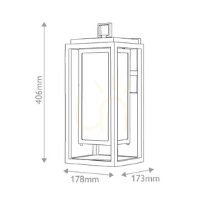 Republic Medium Outdoor Wall Lantern - 1 Light - Black Elstead small 5