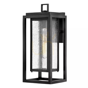 Republic Medium Outdoor Wall Lantern - 1 Light - Black Elstead small 0