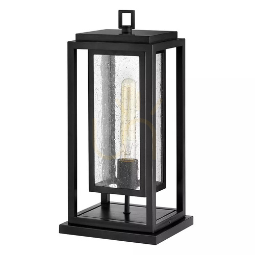 Check Republic Medium Pedestal Lantern - 1 Light Source - Black Elstead