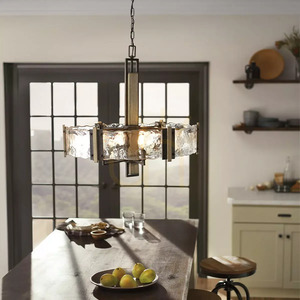 Aberdeen Chandelier - 6 Light Sources - Distressed Gray Wood, Distressed Elstead Bronze small 6