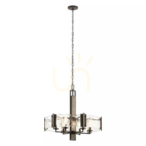 Aberdeen Chandelier - 6 Light Sources - Distressed Gray Wood, Distressed Elstead Bronze small 0