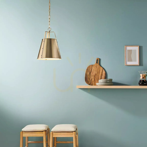 Check Etcher Large Pendant Light - 2 Light Sources - Champagne Bronze Elstead