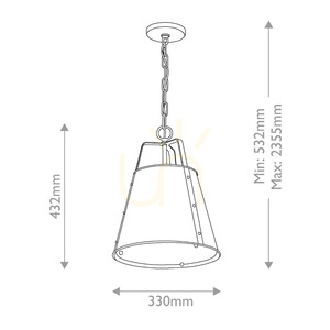 Etcher Medium Pendant Light - 1 Light Source - Champagne Bronze Elstead small 6