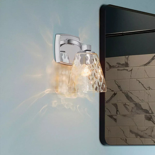 Check Marant Wall Light - 1 Light - Polished Chrome - Clear Glass Shade Elstead
