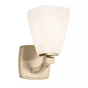 Marant Wall Light - 1 Light - Champagne Bronze - Opal Glass Shade Elstead small 0