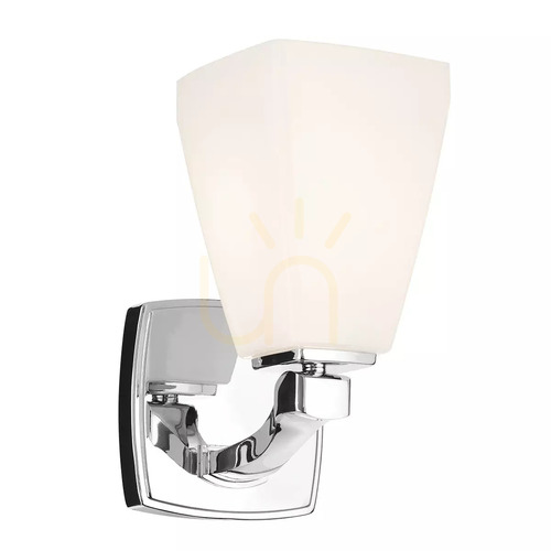 Check Marant Wall Sconce - 1 light source - Polished chrome - Opal Elstead shade