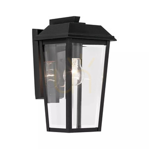 Mathus Small Outdoor Wall Lantern - 1 Light Source - Black Elstead small 0