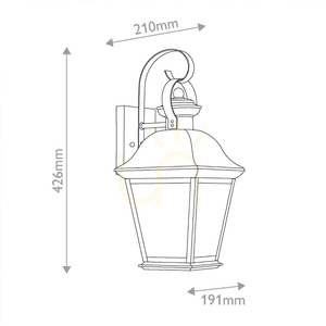 Mount Vernon Medium Outdoor Wall Lantern - 1 Light Source - Black Elstead small 7