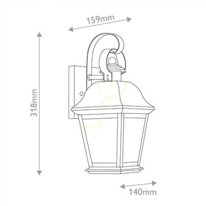 Mount Vernon Small Outdoor Wall Lantern - 1 Light Source - Olde Bronze Elstead small 7