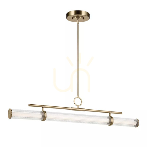 Check Riven LED Linear Island Pendant - Champagne Bronze Elstead