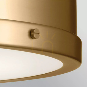 Serca 3 Light Large Flush Ceiling Light - Brushed Natural Brass Elstead small 3