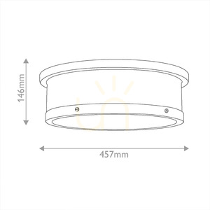 Serca 3 Light Large Flush Ceiling Light - Brushed Natural Brass Elstead small 6