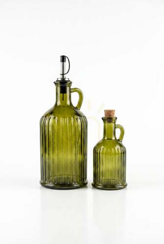 Check Olive Oil Bottle BAZAR BIZAR Glass Olive Green 27 cm