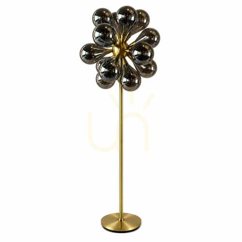 Check Floor Lamp BAZAR BIZAR Smoky Brown Glass Metal 166 cm