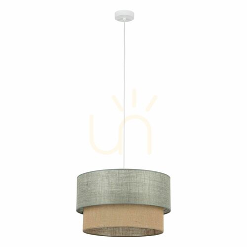 Check Duo Green Jute Pendant Light 1 Xe27 450