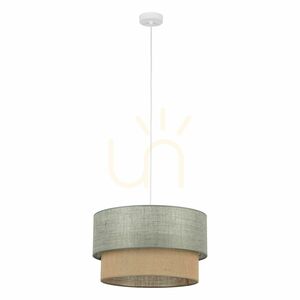 TK-Lighting DUO 10900 jute pendant light, green and brown, 45 cm, 1×E27 small 0