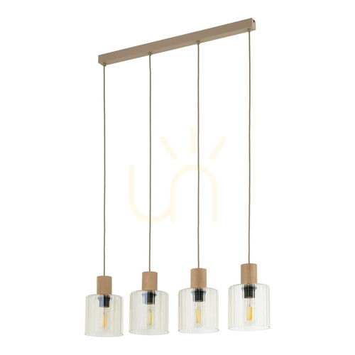 Check Sierra Wood Pendant Light 4 Xe27