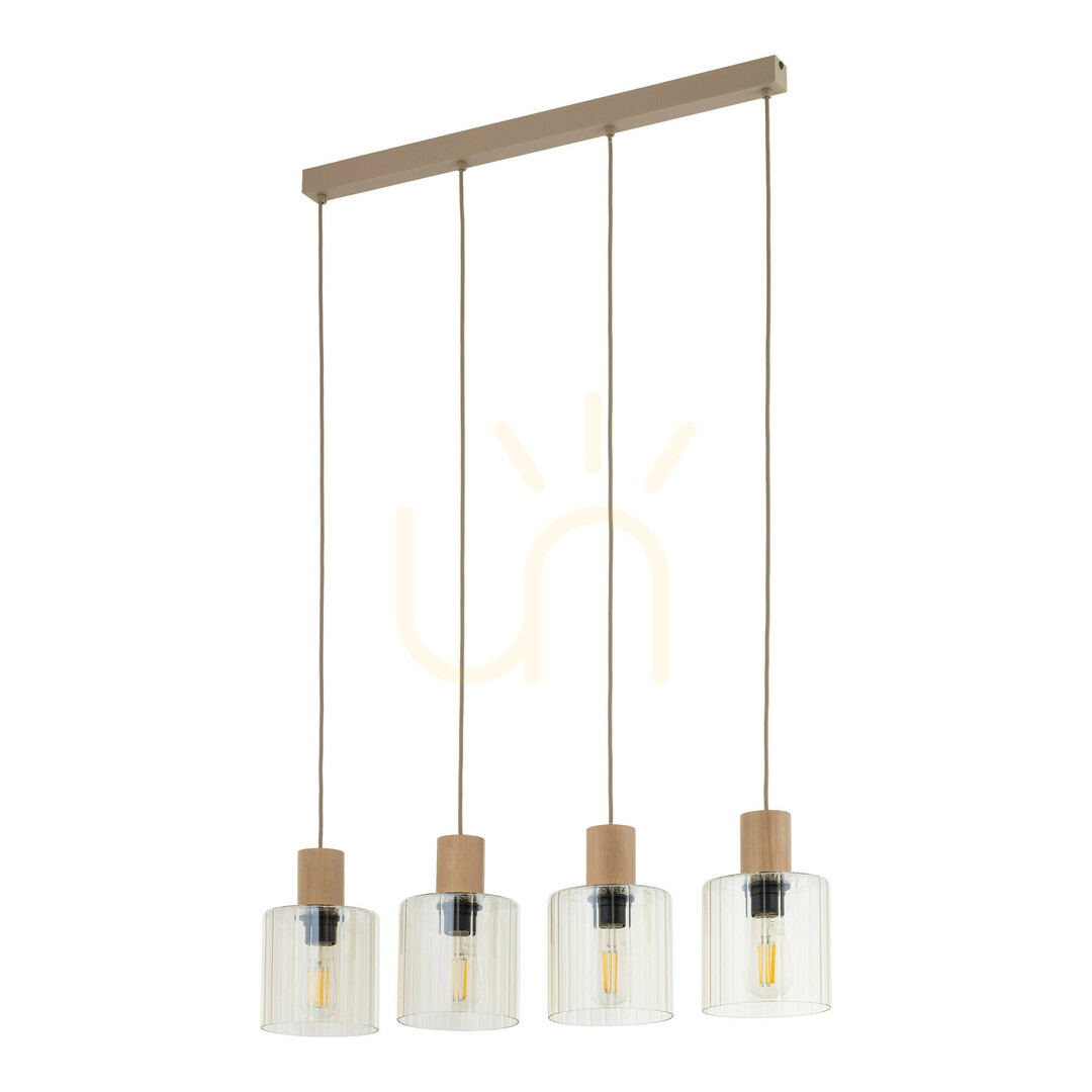 Sierra Wood Pendant Light 4 Xe27