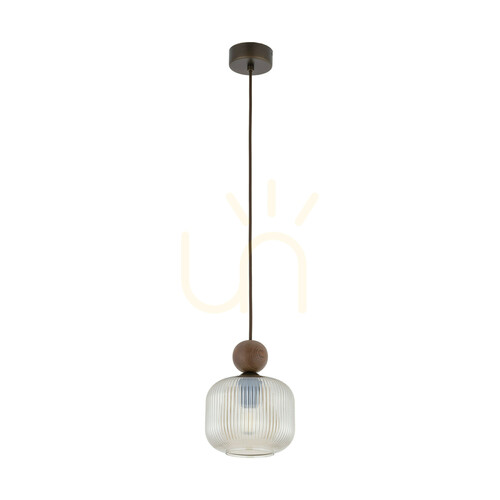 Check Ballo Walnut Pendant Light 1 Xe14