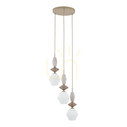 Check TK-Lighting ZEN Sabia Fuso White 11862 pendant light, 3×E14, beige and white