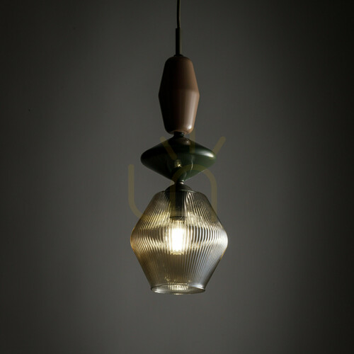 Check ZEN New Brown Fuso Cognac Pendant Light 1xE14