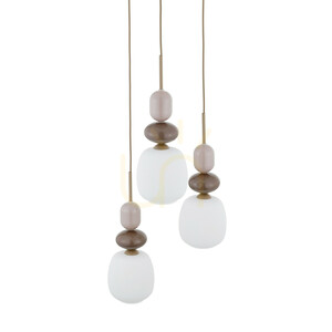 Zen Sabia Botti White Pendant Light, 3 Xe14, Circle small 3