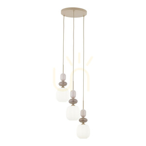 Zen Sabia Botti White Pendant Light, 3 Xe14, Circle small 5