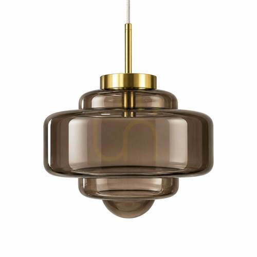 Check Pendant Light BAZAR BIZAR Smoky Brown Glass Metal 160 cm