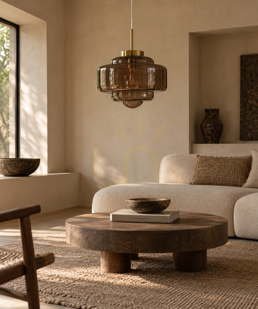 Pendant Light BAZAR BIZAR Smoky Brown Glass Metal 160 cm
