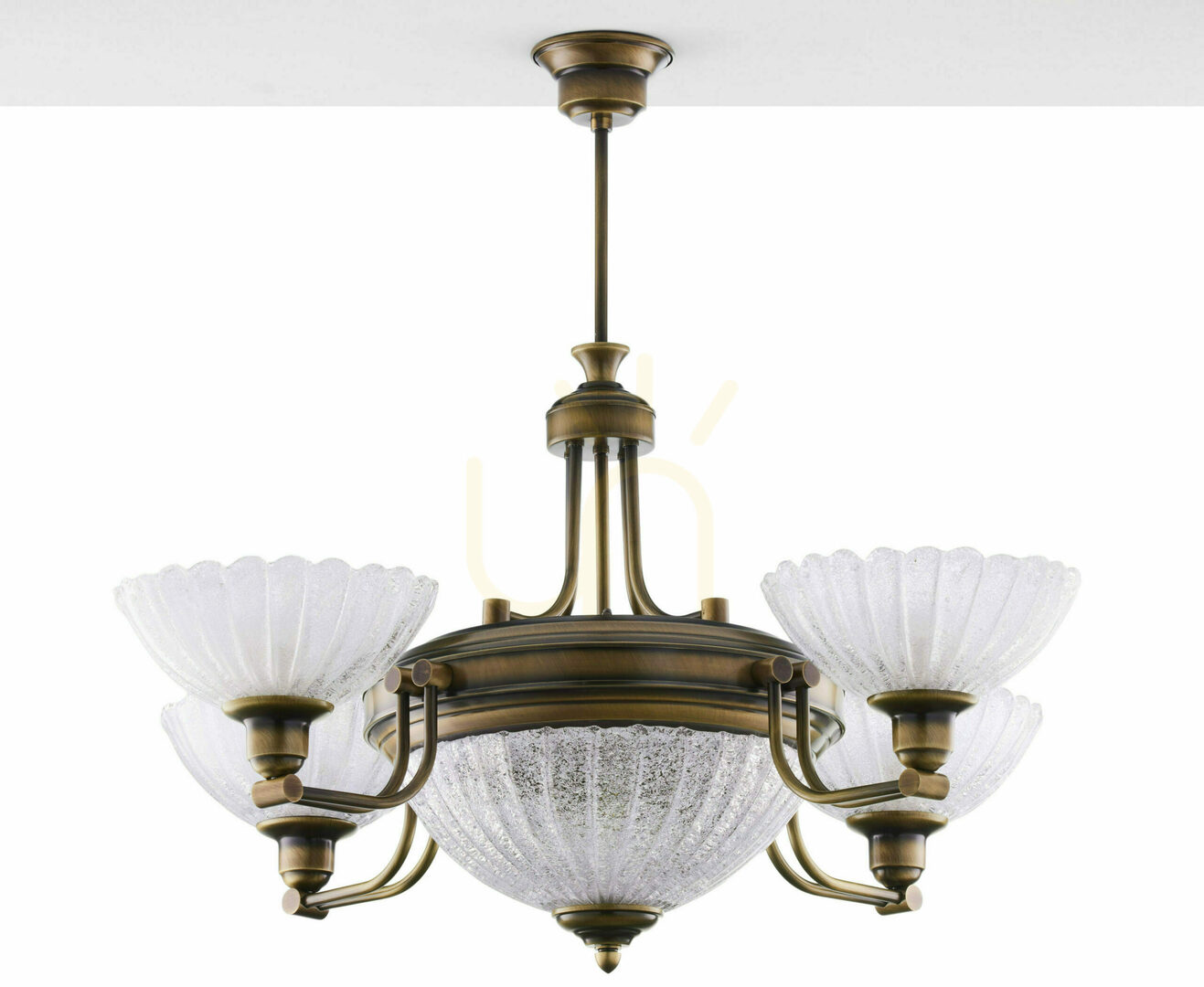 Chandelier Jupiter CARMEN 2131 – antique brass, 5 × E27