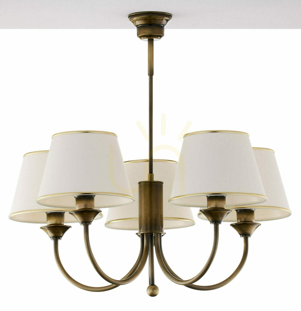 Chandelier Jupiter CLASSIC 2133 – antique brass, 5 × E27