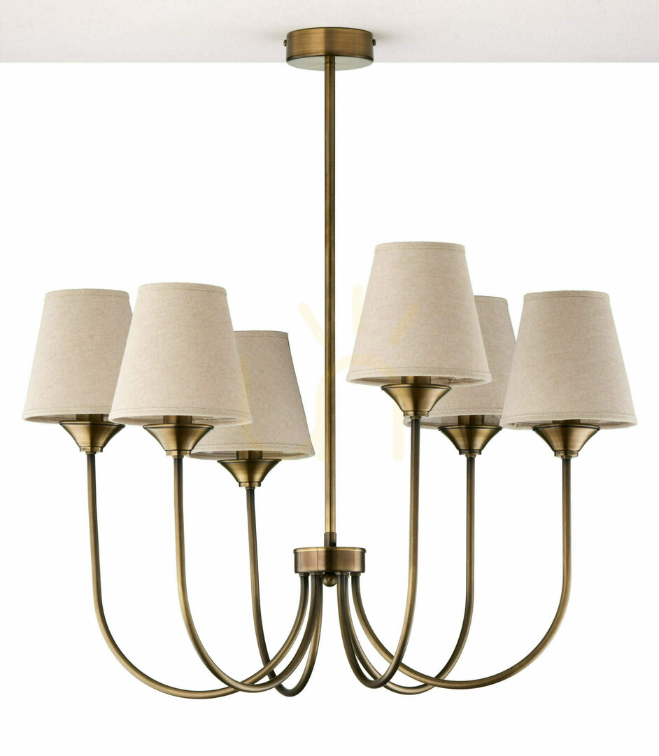 Chandelier Jupiter TILIA 2167 – brass finish, 6 × E14