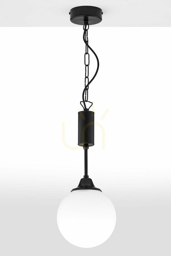 Jupiter NOLA 2171 black pendant with white glass globe E27
