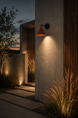 Check Outdoor wall light NORLYS Sigrid 235CB E27, copper brown, with LED bulb and sensor