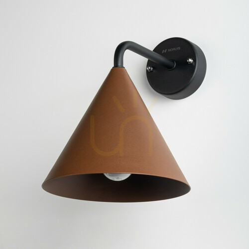 Check Outdoor wall light NORLYS Sigrid 235CS E27, corten finish, with LED bulb and sensor