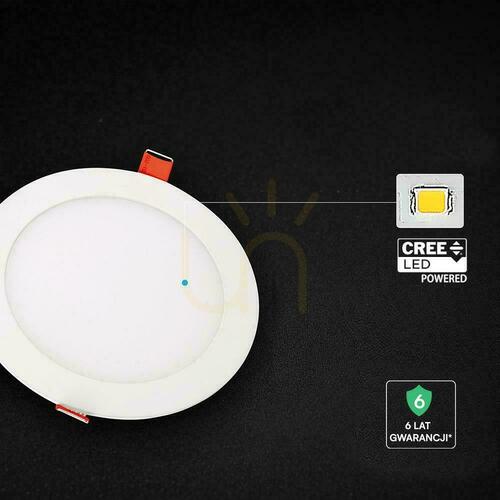 Check V-TAC PRO SLIM 18W LED CREE CHIP Recessed Downlight, Round, 225x12mm, CCT VT-1807CCT, 1650 lm, 6-Year Warranty