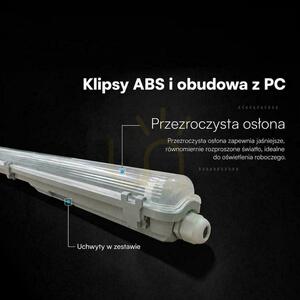 V-TAC LED Hermetic Fixture for 1x150 cm Fluorescent Tubes, IP65, PC+ABS, VT-121001 3 V-TAC LED Hermetic Fixture for 1x150 cm Fluorescent Tubes, IP65, PC+ABS, VT-121001 small 3
