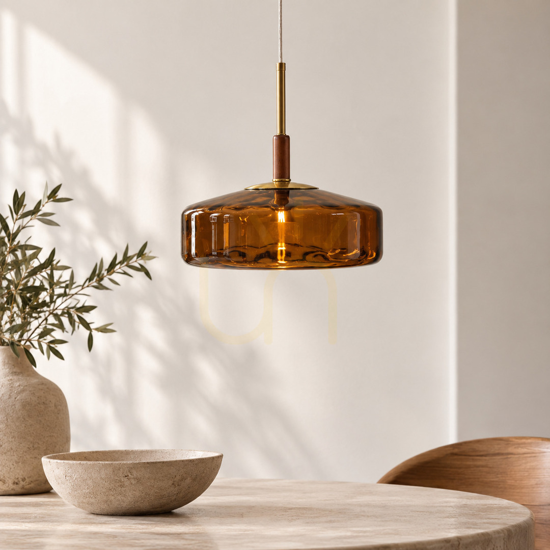 Preview Pendant Light BAZAR BIZAR Cognac Glass Metal Brown S 160 cm Pendant Light BAZAR BIZAR Cognac Glass Metal Brown S 160 cm