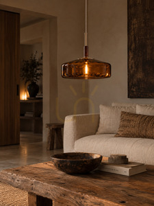Pendant Light BAZAR BIZAR Cognac Glass Metal Brown S 160 cm 0 Pendant Light BAZAR BIZAR Cognac Glass Metal Brown S 160 cm small 0