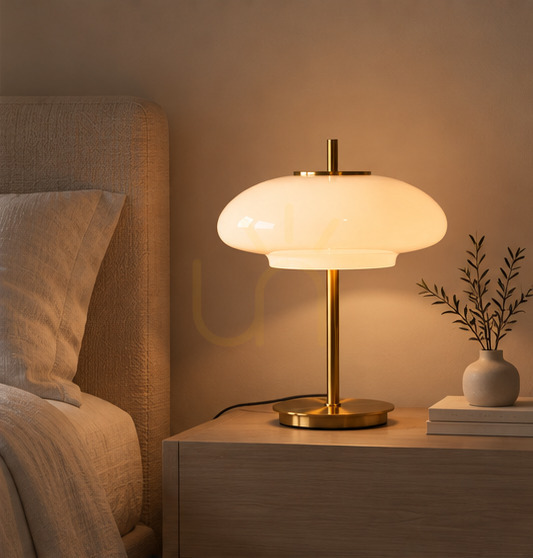 Check BAZAR BIZAR Alba White Gold Glass Metal Table Lamp M BAZAR BIZAR Alba White Gold Glass Metal Table Lamp M