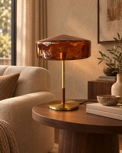 BAZAR BIZAR Brown Glass Metal Table Lamp 56 cm small 2